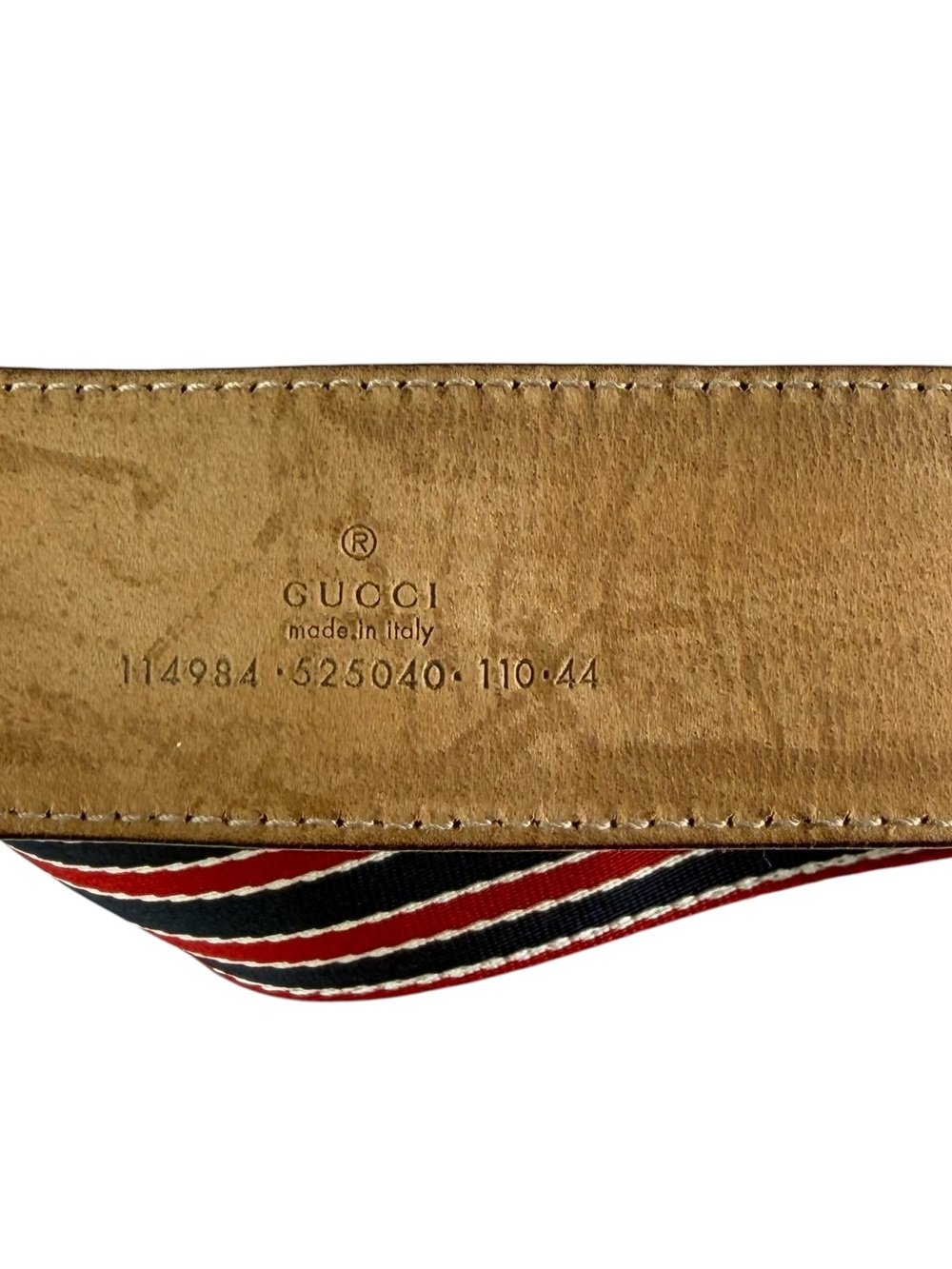 Gucci Red, Navy & White Striped Web Belt Bag with Silver GG Buckle - Picture 15 of 16